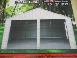 Unused 21' x 19' x13' Metal Double Garage Shed