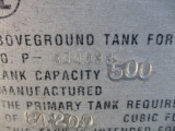 UL Aboveground 500 Gallon Fuel Tank,