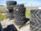 Lot Of (4) 9-Lug Solid Rubber Tires & Rims