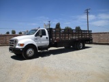 2004 Ford F650 S/A Flatbed Stakebed Truck,