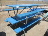 Lot Of (2) Blue Picnic Tables