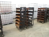 Lot Of (2) Heavy Duty Metal Rolling Shelves