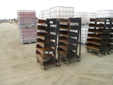 Lot Of (2) Heavy Duty Metal Rolling Shelves