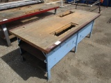 Lot Of Metal/Wooden Work Bench