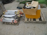 Lot Of Laser Tri-Pods, Tool Box & Hydraulic Hose