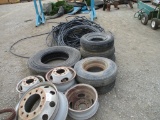 Lot Of Misc Rims & Tires & Landscape Drip Line