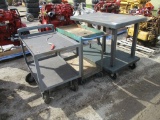 Lot Of Hydraulic Lift Table & (2) Rolling Carts