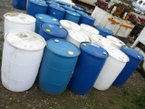 Lot Of (14) 50 Gallon Poly Barrels