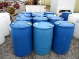 Lot Of (12) 50 Gallon Poly Barrels