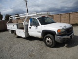 2006 GMC 3500 S/A Flatbed Utility Truck,