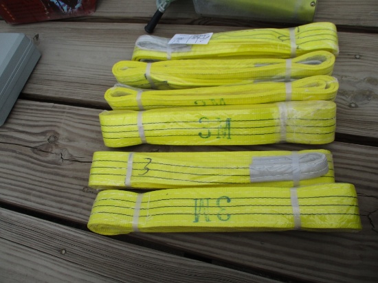 (6) New Unused 3" x 9' Nylon Lifting Straps