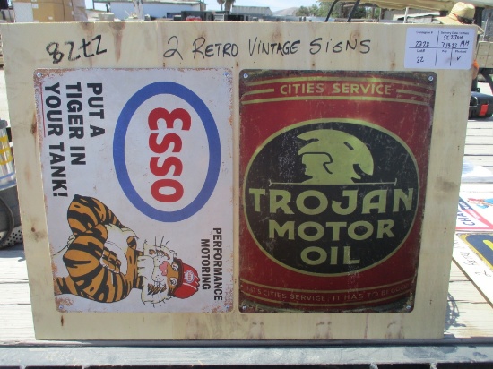 Lot Of (2) Retro Vintage Signs