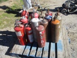 Lot Of Misc Fire Extinguishers & Cylinders