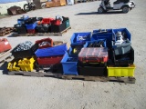 (2) Pallets Of Misc Storage Boxes W/Pipe Fittings,
