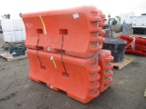 Lot Of (4) HD Plastic Water Filled Barriers