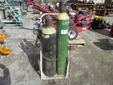 Lot Of Welding Acetylene Tanks W/Torch & Cart