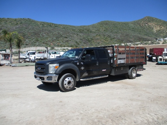 2015 Ford F550 SD Crew-Cab Flatbed Truck,