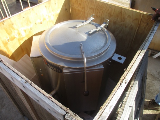 Lot Of New Unused Green Steam Jacketed Kettle