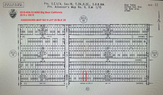 Lot Located In Big Bear California,