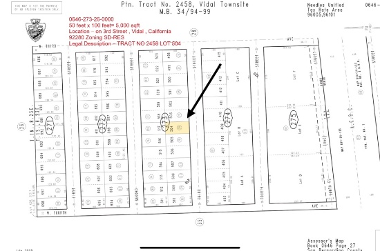 Lot Located In Vidal California,