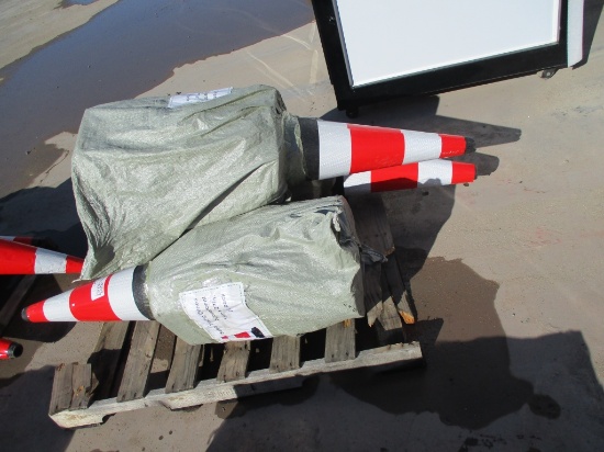 New Unused 15"x27" Fluorescent Safety Cones,