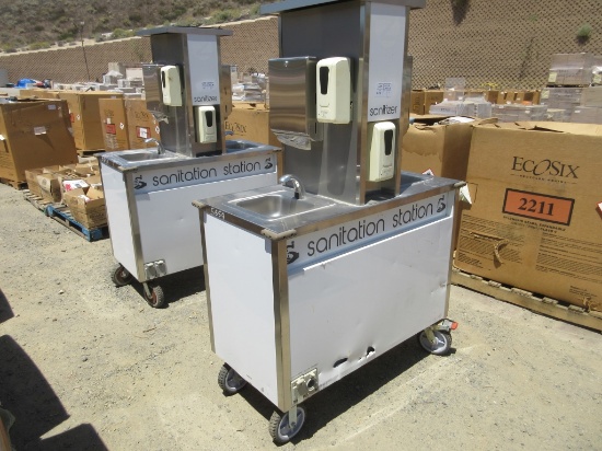 Lot Of Portable 2-Sink Sanitation Station,