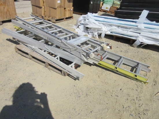 Lot Of (5) Metal Folding Ladders,