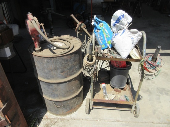 Lot Of Rolling Shop Cart W/Misc Tools & Wire,