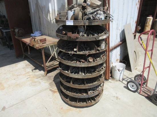 Lot Of 8-Shelf Circular Rotating Storage Rack,