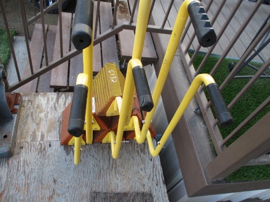 (6) Uline Rubber Wheel Chocks W/Long Handles