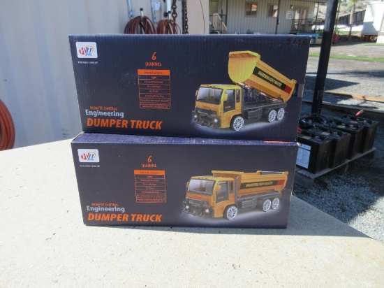 (2) New Unused Remote Control Toy Dump Trucks,
