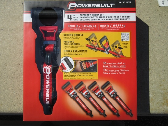 (4) New 16' x 1.5" Powerbuilt Ratchet Straps,