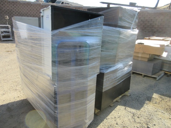 Lot Of Assorted Filing Cabinets 6-Wheel Push Cart