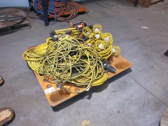 Lot Of Assorted Extension Cords, Pig Tails, Lights