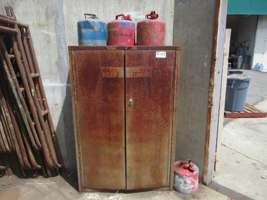 Lot Of Flameable Storage Cabinet W/Gas Tanks