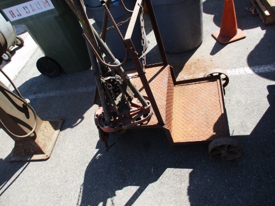 Lot Of 2-Step Rolling Cart & Tripod Pipe Vise