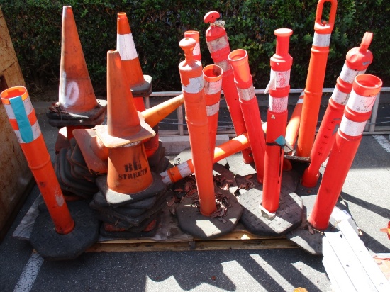 Lot Of Traffic Delineator Cones & Safety Cones
