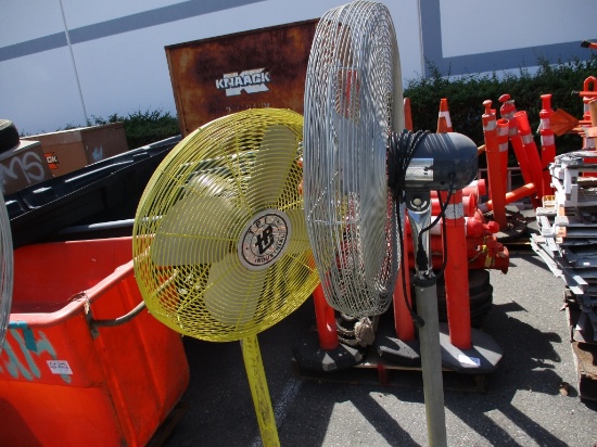 Lot Of (2) Heavy Duty Electric Shop Fans