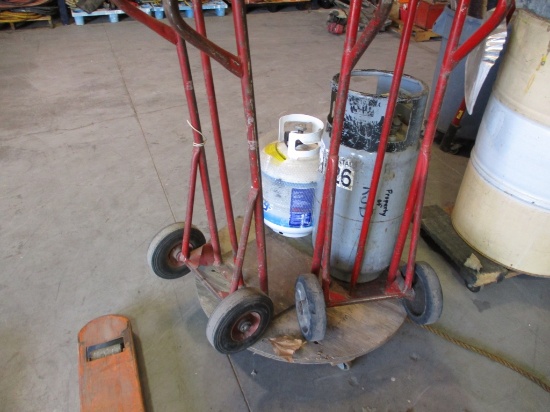 Lot Of (2) Propane Tanks & (2) Hand Truck Dollies