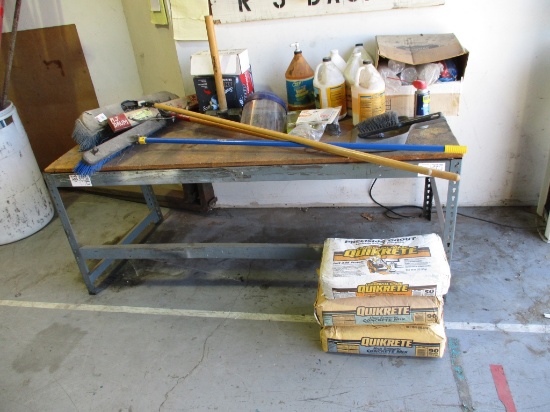 Lot Of 6' x 30" Shop Table W/Contents