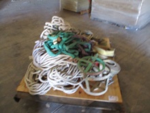 Lot Of Misc Lifting Rope Pulleys, Basket, Chokers,