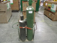 Lot Of Portable Welding Cart W/(2) Tanks,