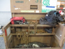 Job Site Tool Box W/Assorted Rigging Equipment,