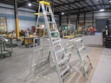 Lot Of (2) 4' Aluminum A-Frame Ladder Bench's,