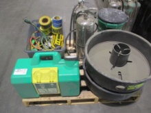 Lot Of Pig Tails, Extinguishers, (2) Wire Tubs,