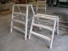 Lot Of 4' & 3' Aluminum Saw Horse Step Up Bench