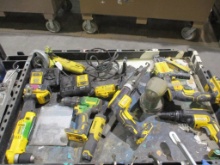 Lot Of Rolling Cart W/Dewalt Angle Grinder,