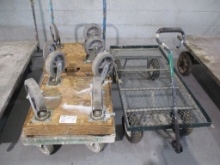 Lot Of Pull Cart, Landscape Cart, (2) Dollies