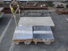 Lot Of (2) Small Warehouse Carts & (2) HD Dollies