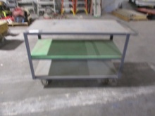 Lot Of 2' x 3' Warehouse 3-Tier Rolling Cart